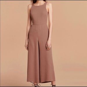 Aritzia Mauve Brown Sleeveless Wide-Leg Jumpsuit
